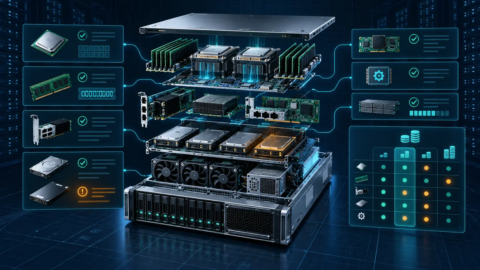تصویر گرافیکی بررسی CPU، RAM، شبکه و ذخیره‌سازی برای VCF